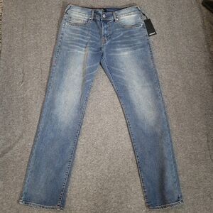 True Religion Jeans Mens Size 34x34 Blue Ricky Relaxed Straight Medium Wash New